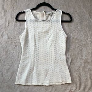Banana Republic chevron ivory zip up top